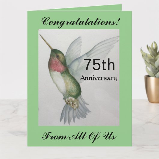 75周年おめでとう カード (小さな植物)