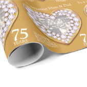 75周年結婚の両親の写真ラップ ラッピングペーパー (ロールコーナー)