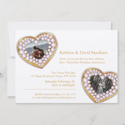 75周年結婚ハートパーティー 招待状 (裏面)