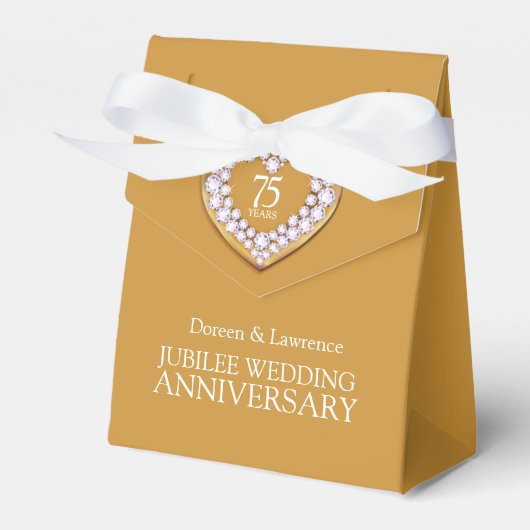 75周年結婚記念ハート写真感謝ギフトボックス フェイバーボックス (正面サイド)