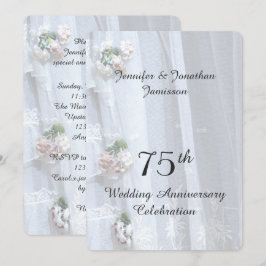 75周年結婚記念パーティー ヴィンテージ ラ lace 招待状