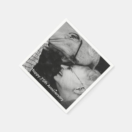 75周年結婚記念写真ナカスタムプキンス スタンダードカクテルナプキン (角)