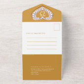 75周年結婚記念日のゴールドパーティイベント オールインワン招待状 (外側)