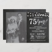 75周年結婚記念日のチョークボード写真 招待状 (正面/裏面)