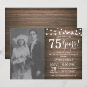 75周年結婚記念日のログウッド 招待状 (正面/裏面)