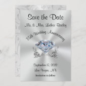 75周年結婚記念日の「保存の日」招待状 招待状 (正面/裏面)