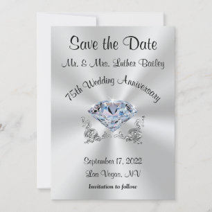 75周年結婚記念日のSave the Date招待状 招待状