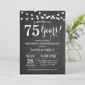 75周年結婚記念日招待状 黒板 招待状 (スタンド正面)