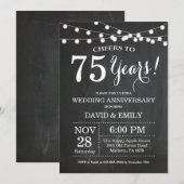 75周年結婚記念日招待状 黒板 招待状 (正面/裏面)