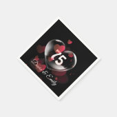 75周年記念ハートバブル赤いハート スタンダードカクテルナプキン (角)