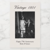 75周年記念パーティーファバークリ婚写真 ワインラベル (シングルラベル)