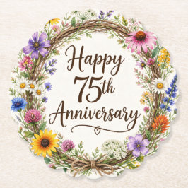 75周年記念フラワー ペーパーコースター