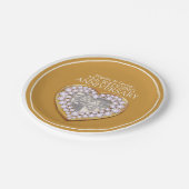 75周年記念写真結婚ハート紙プレート ペーパープレート (アングル)