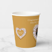 75周年記念写真結婚金ゴールドとダイヤモンド 紙コップ (正面)