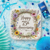 75周年記念紙皿、75年間の結婚生活 ペーパープレート (パーティー)