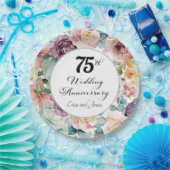 75周年記念結婚のスクリプエレガントトフローラ ペーパープレート (パーティー)