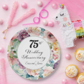 75周年記念結婚のスクリプエレガントトフローラ ペーパープレート (パーティー)
