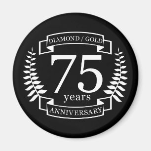 75周年記念結婚ダイヤモンド金ゴールド マグネット
