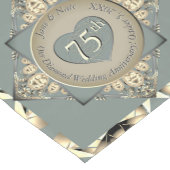 75周年記念結婚ダイヤモンド ショートテーブルランナー (コーナー)