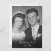 75周年記念結婚フローラグリーンリー写真 招待状 (裏面)