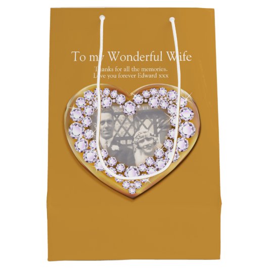 75周年記念結婚写真抱き枕 ミディアムペーパーバッグ (裏面)