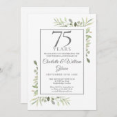 75周年記念結婚水の色の緑 招待状 (正面/裏面)