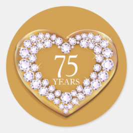 75周年記念金ゴールドハートシール ラウンドシール
