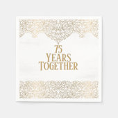 75周年記念金ゴールドレースONホワイトナプキンス スタンダードカクテルナプキン (正面)