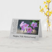 75周年記念、 花、 愛についての聖書の一節 カード (黄色い花)