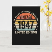75周年 かっこいいヴィンテージ1947 カード (黄色い花)
