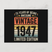 75周年 かっこいいヴィンテージ1947 ポストカード (正面)