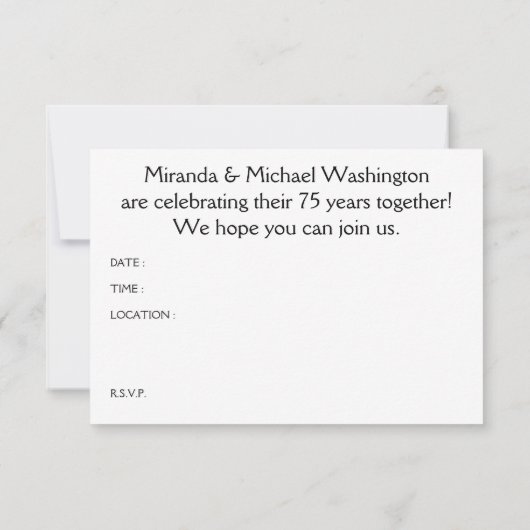 75周年(鳥の飾り) 招待状 (裏面)