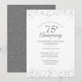 75回目の結婚記念日のお祝いにエレガントなコンフェティ 招待状 (正面/裏面)