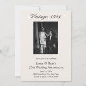 75回目の結婚記念日の誓いの更新パーティー 2枚の写真 招待状 (正面)