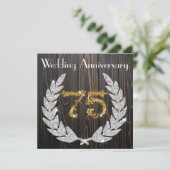 75回目の結婚記念日 | ラスティックウッドとゴールド 招待状 (スタンド正面)