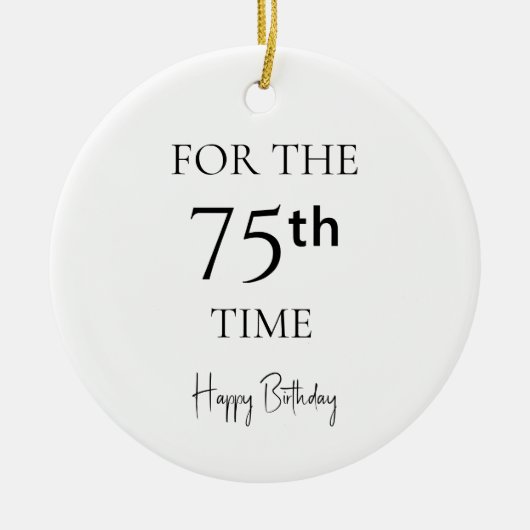 75回目の誕生日おめでとう セラミックオーナメント (正面)