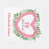 75年の愛75th誕生日毛布 フリースブランケット (正面(横))