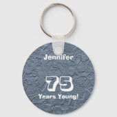 75年の若いライトブルーぼろ人形キーチェーン キーホルダー (裏面)