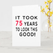 75年の誕生日デザイン カード (黄色い花)