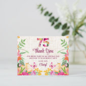 75年フラワーズフローラリネン75誕生日 ポストカード (スタンド正面)