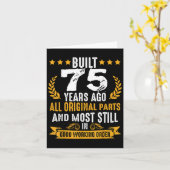 75年前に建てられたユーモアのある75誕生日の願い事Q カード (黄色い花)