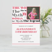 75歳おもしろいの誕生日への招待フォト神話の伝説 招待状 (スタンド正面)