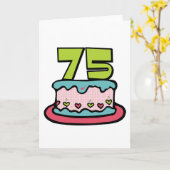 75歳お誕生日ケーキ カード (黄色い花)