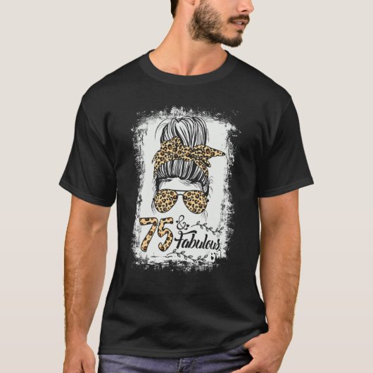 75歳とっても素敵なミッシーBun Leopard 75誕生 Tシャツ (正面)