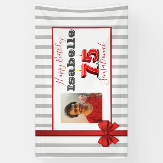 75歳とセンセーショナル75歳の誕生日パーティバナー 横断幕 (縦)