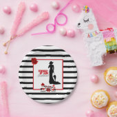 75歳とセンセーショナル75歳の誕生日パーティープレートストライプ ペーパープレート (パーティー)