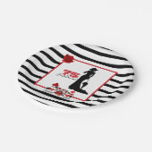 75歳とセンセーショナル75歳の誕生日パーティープレートストライプ ペーパープレート (アングル)