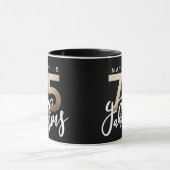 75歳と素晴らしい金ゴールドメタリックモダン誕生日 マグカップ (中央)