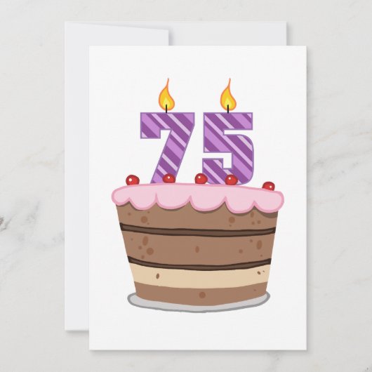 75歳のお誕生日ケーキ カード (正面)