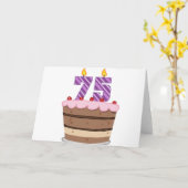 75歳のお誕生日ケーキ カード (黄色い花)